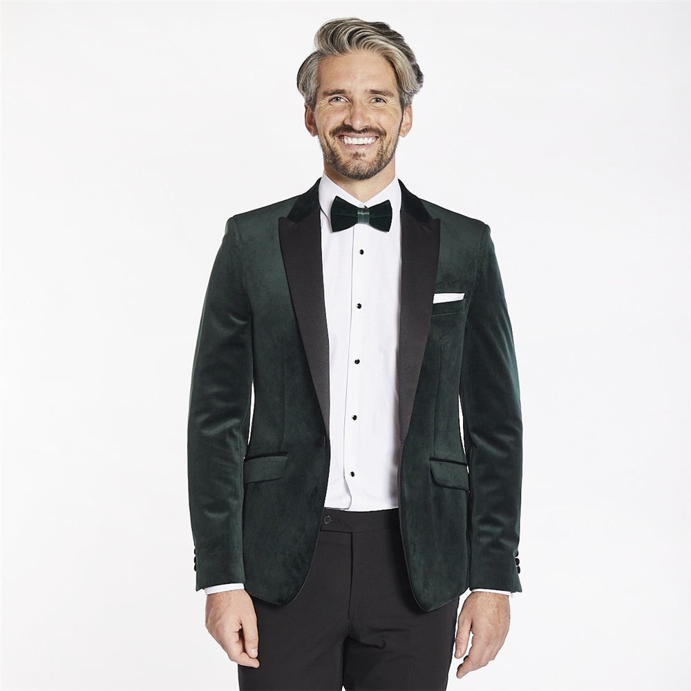 Green Velvet Tuxedo Jacket