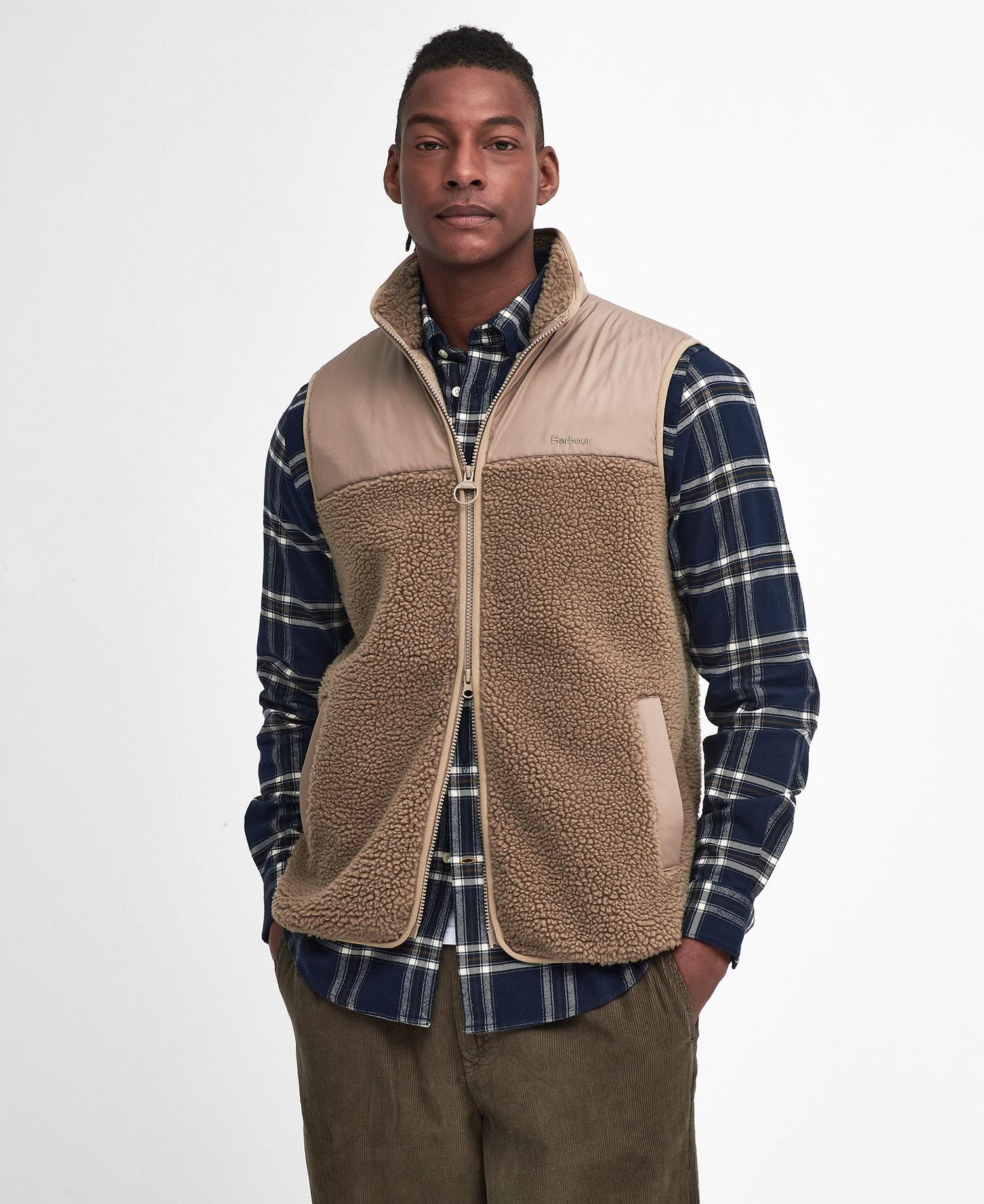 Barbour Newlan Fleece Gilet Beige