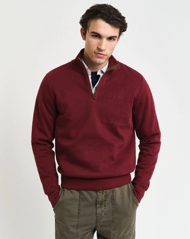 GANT Sacker Rib Half Zip Wine Red