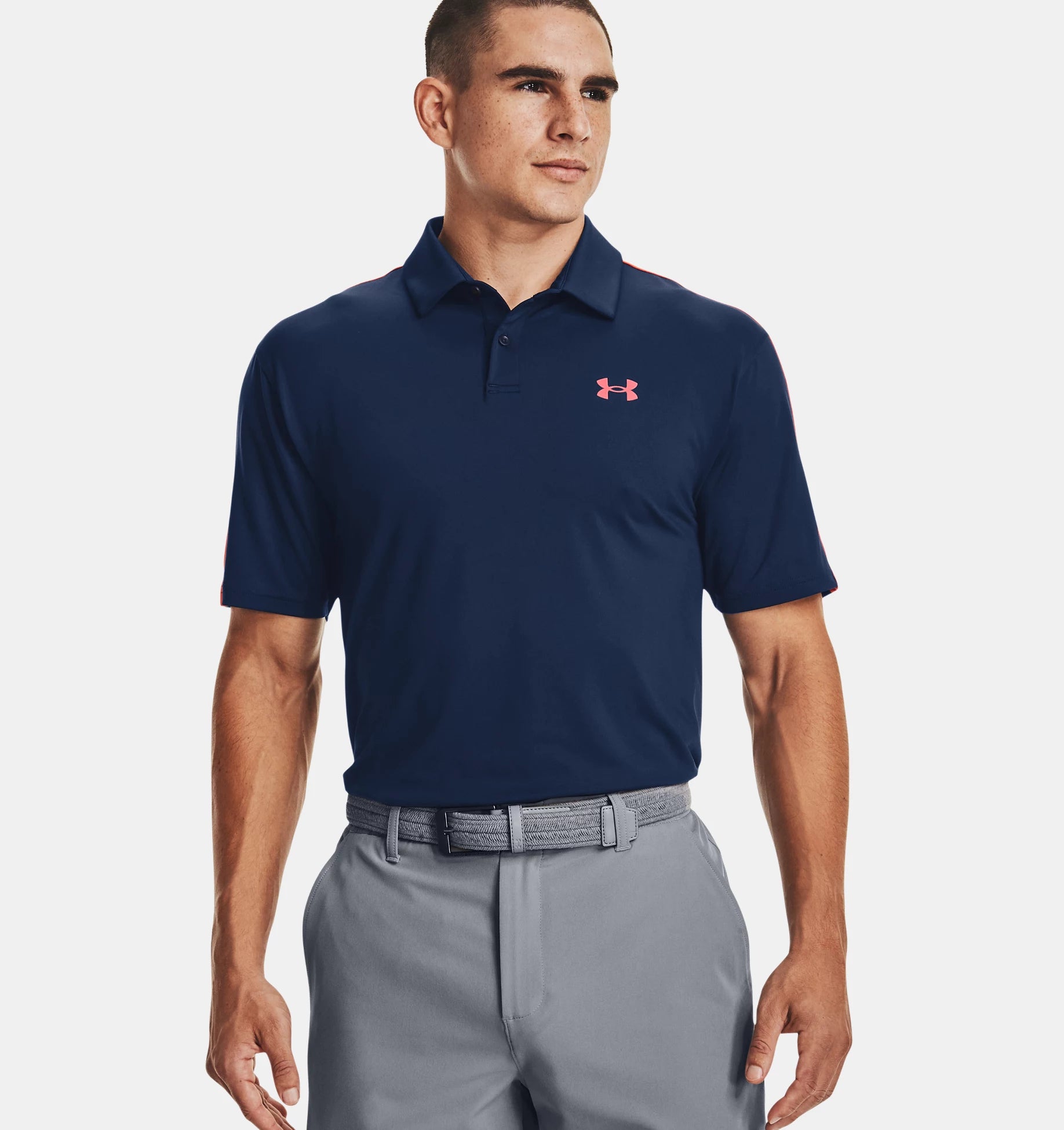 Under Armour UA T2G Blocked Polo Navy Red XL Only Under