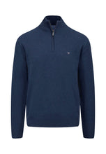 Load image into Gallery viewer, Fynch Hatton - Half Zip Knit Jumper, Night Blue
