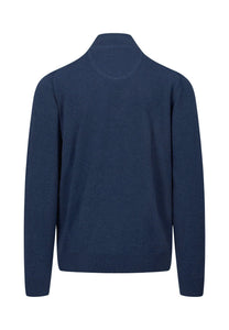 Fynch Hatton - Half Zip Knit Jumper, Night Blue