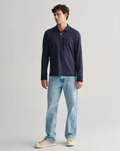 Load image into Gallery viewer, GANT - Reg Contrast Pique LS Rugger, Navy (M &amp; L Only)
