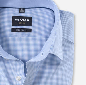 OLYMP -  Luxor Modern Fit Blue Check Shirt