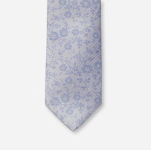 Load image into Gallery viewer, Olymp- Floral Silk Tie, Smoke Blue
