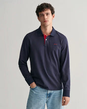 Load image into Gallery viewer, GANT - Reg Contrast Pique LS Rugger, Navy (M &amp; L Only)
