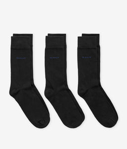 GANT - 3 Pack Soft Cotton Black Socks