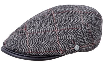 Bugatti - Pure Wool Hat With Earflaps, Grey Check