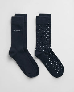 GANT - 2 Dot & Solid Socks, Marine