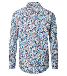 Casa Moda - Casual Fit Shirt, Flower Blue