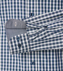 Casa Moda - Casual Fit Shirt, Gingham, Green-Blue