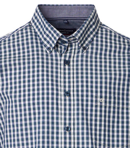 Casa Moda - Casual Fit Shirt, Gingham, Green-Blue