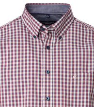 Load image into Gallery viewer, Casa Moda - Casual Fit Checked Shirt, Burgundy
