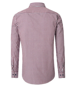 Casa Moda - Casual Fit Checked Shirt, Burgundy