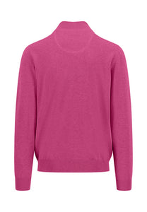 Fynch Hatton - Half Zip Knit Jumper, Magenta