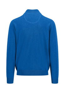 Fynch Hatton - Half Zip Knit Jumper, Strong Blue