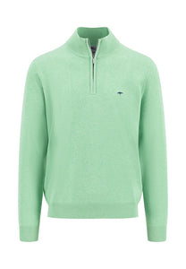 Fynch Hatton - Half Zip Knit Jumper, Green