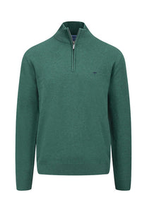 Fynch Hatton - 3XL, Cotton Half Zip, Dark Emerald