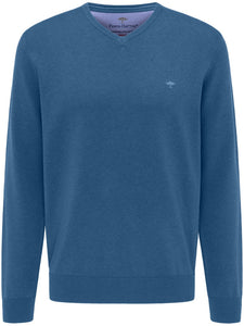 Fynch Hatton - V-Neck Jumper, Blue