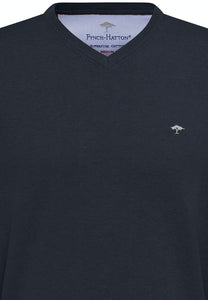 Fynch Hatton - V-Neck Jumper, Navy