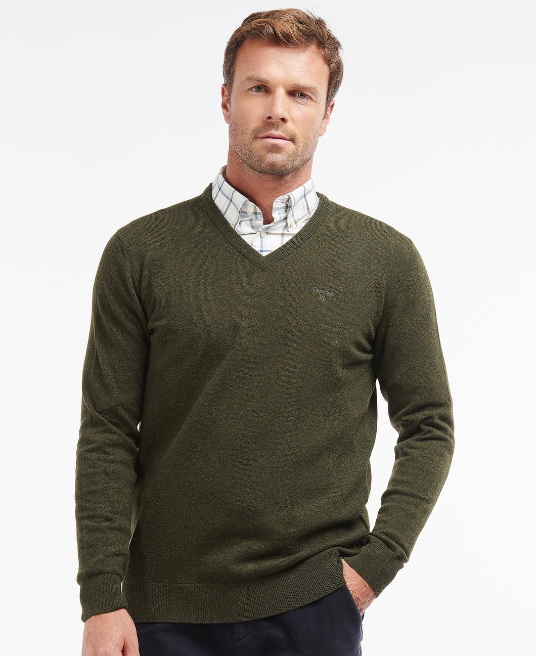 Barbour - Essential V-Neck Sweatshirt, Seaweed