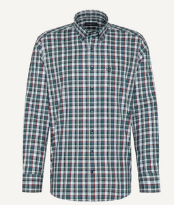 Bugatti - Fine Twill Check SHirt, Bordeaux (M & XXL Only)