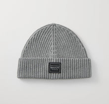 Load image into Gallery viewer, GANT - Cotton Ribbed Beanie, Grey
