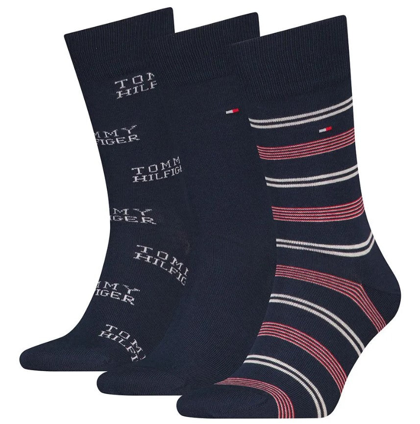 Tommy Hilfiger - 3 Pairs Tin Socks, Navy