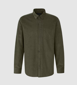 Bugatti - Button Down Cord Shirt, Dark Green