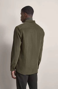 Bugatti - Button Down Cord Shirt, Dark Green