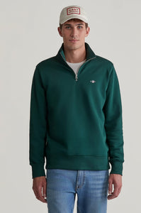 GANT - Reg Shield Halfzip Sweat, Woody Green