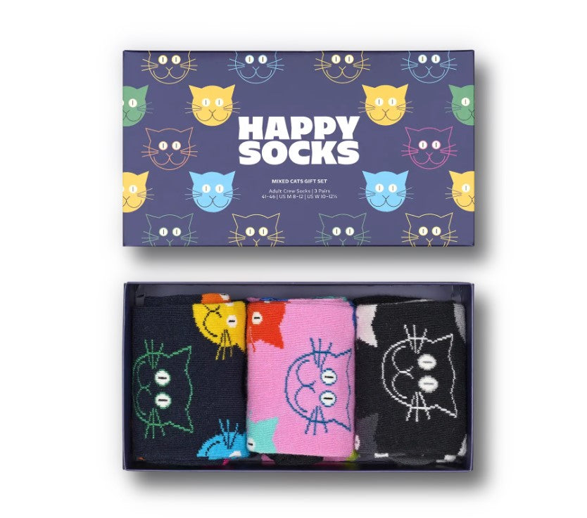 Happy Socks - 3 Pack Cats, Gift Set