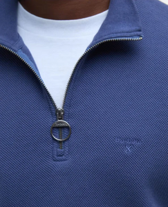 Barbour - Pique Interlock Half Zip Sweatshirt, Blue