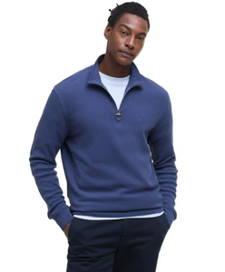 Barbour - Pique Interlock Half Zip Sweatshirt, Blue