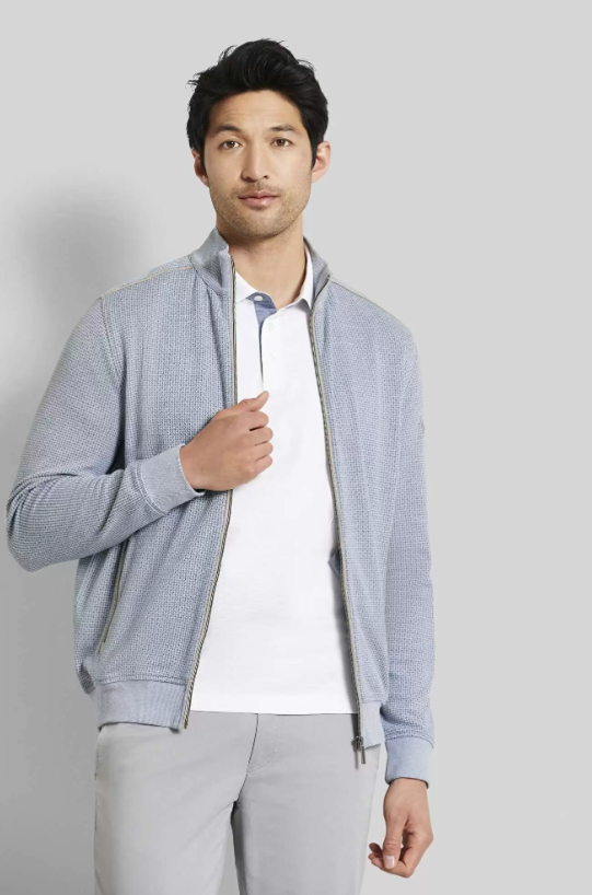 Bugatti - Sweatshirt with Band Collar, Light Blue