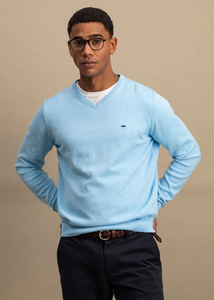 Fynch Hatton - V Neck, Light Blue