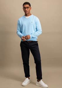 Fynch Hatton - V Neck, Light Blue