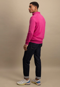 Fynch Hatton - Half Zip Knit Jumper, Magenta