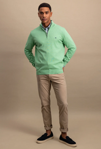 Fynch Hatton - Half Zip Knit Jumper, Green