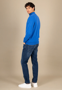 Fynch Hatton - Half Zip Knit Jumper, Strong Blue