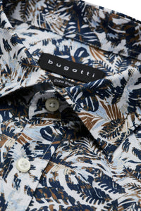 Bugatti - Pure Linen Shirt, Leaves print