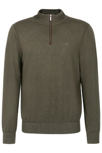 Bugatti - Cotton Cashmere Half Zip, Forest Green