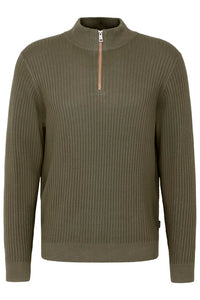 Bugatti - 1/4 Zip Knit, Boxed, Forest Green