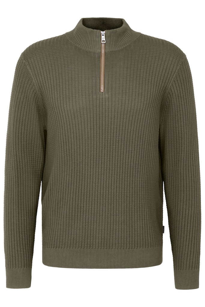 Bugatti - 1/4 Zip Knit, Boxed, Forest Green