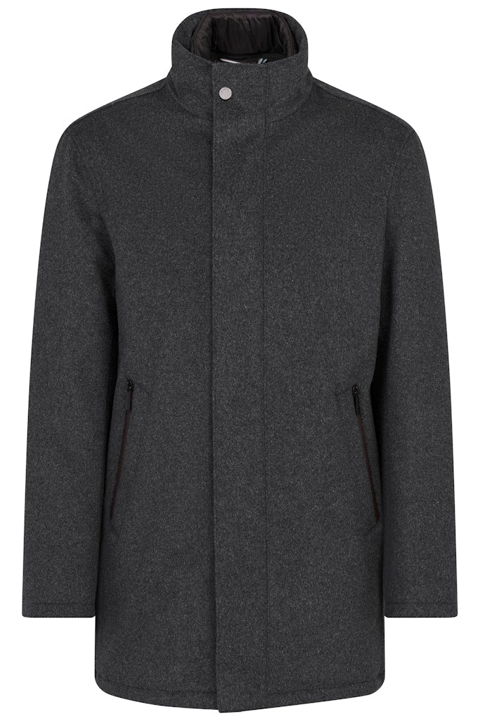 Bugatti - Rainseries Wool Coat, Charcoal