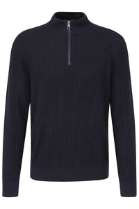 Bugatti - 1/4 Zip Knit, Boxed, Navy