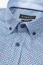 Load image into Gallery viewer, Bugatti - Botton Down Shirt Geometric Print Shirt Blue
