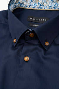 Bugatti - Button Down Navy Trimmer Shirt