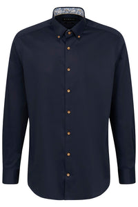 Bugatti - Button Down Navy Trimmer Shirt