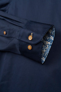 Bugatti - Button Down Navy Trimmer Shirt